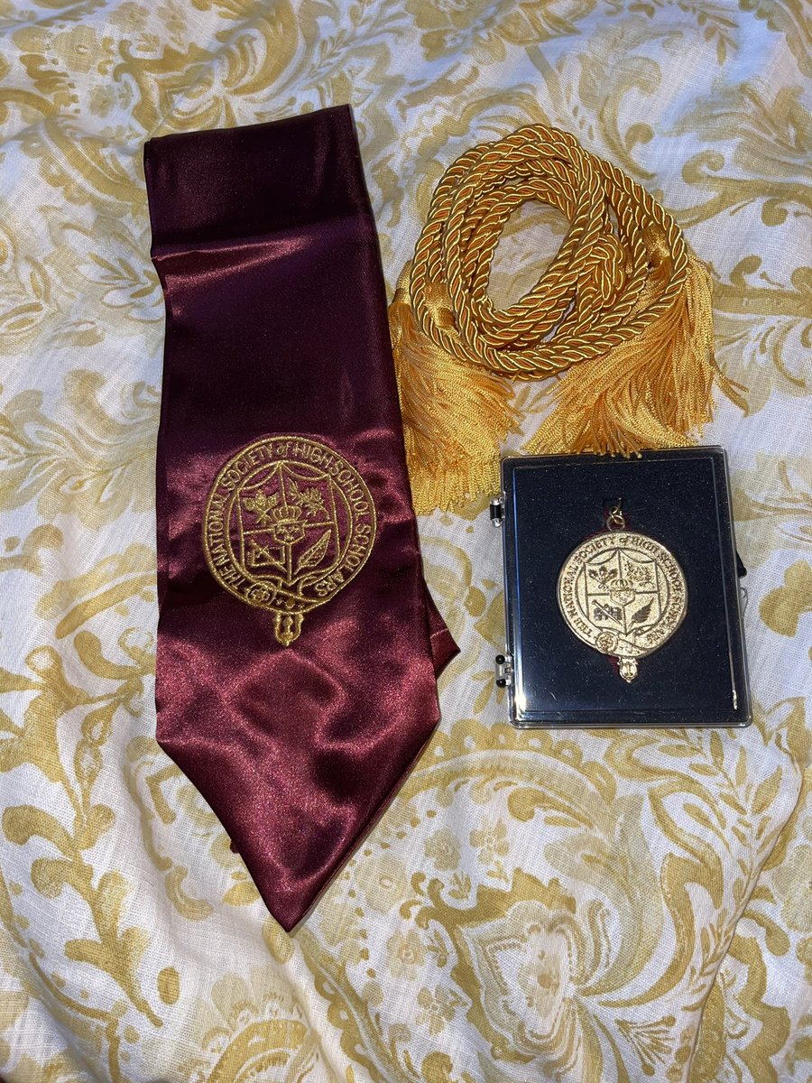 Just received my sash,Rope, and medallion from The National Society of High school Scholars ✅