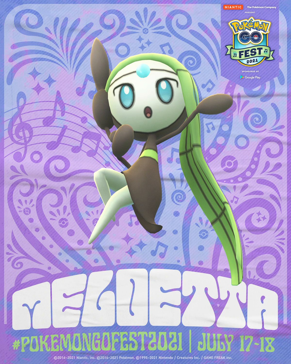 Pokémon GO on Twitter: "We're excited to announce that the Mythical Pokémon that will be taking center during #PokemonGOFest2021 is... 🥁 🥁 🥁 🥁 Meloetta, the Melody Pokémon! 🎵🎶🤩 https://t.co/BvBnk5beVZ" /