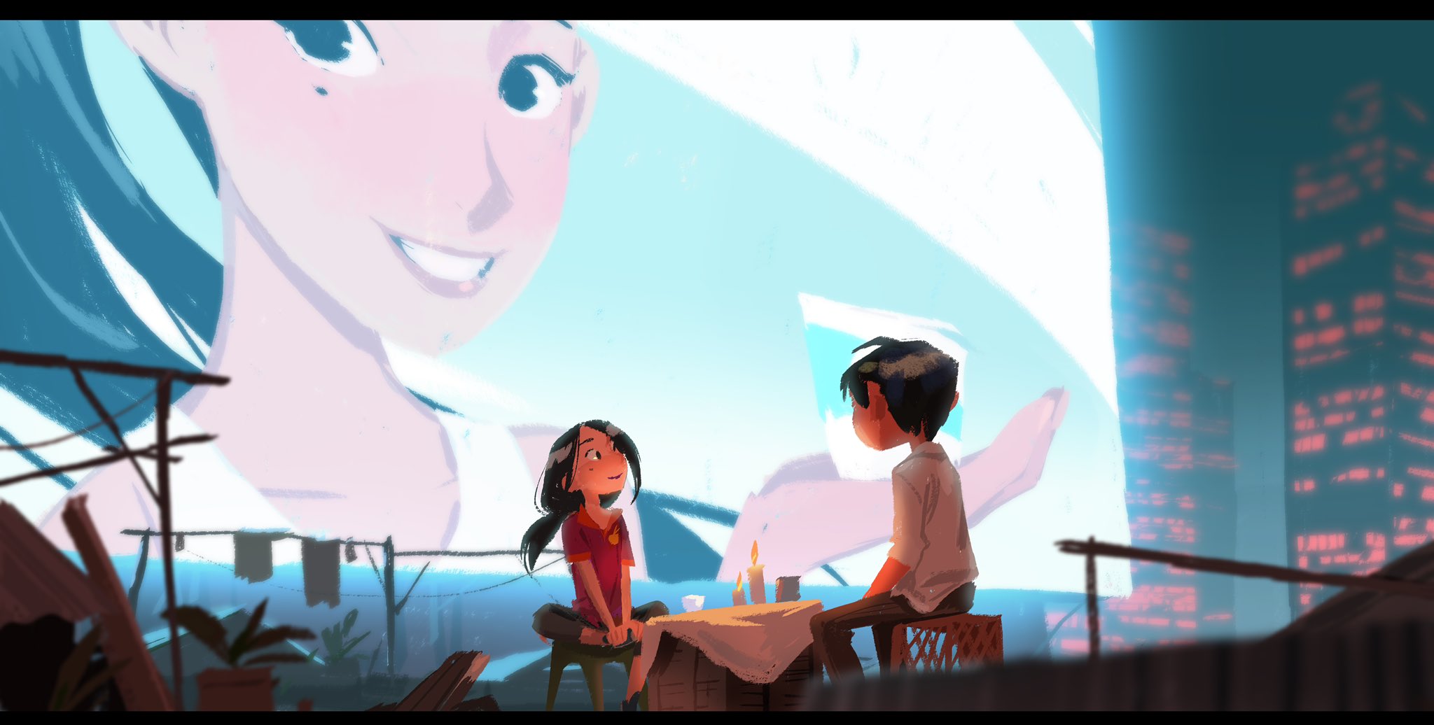 mingjue helen chen on Twitter: “Din and Lina on the roof! #WishDragon