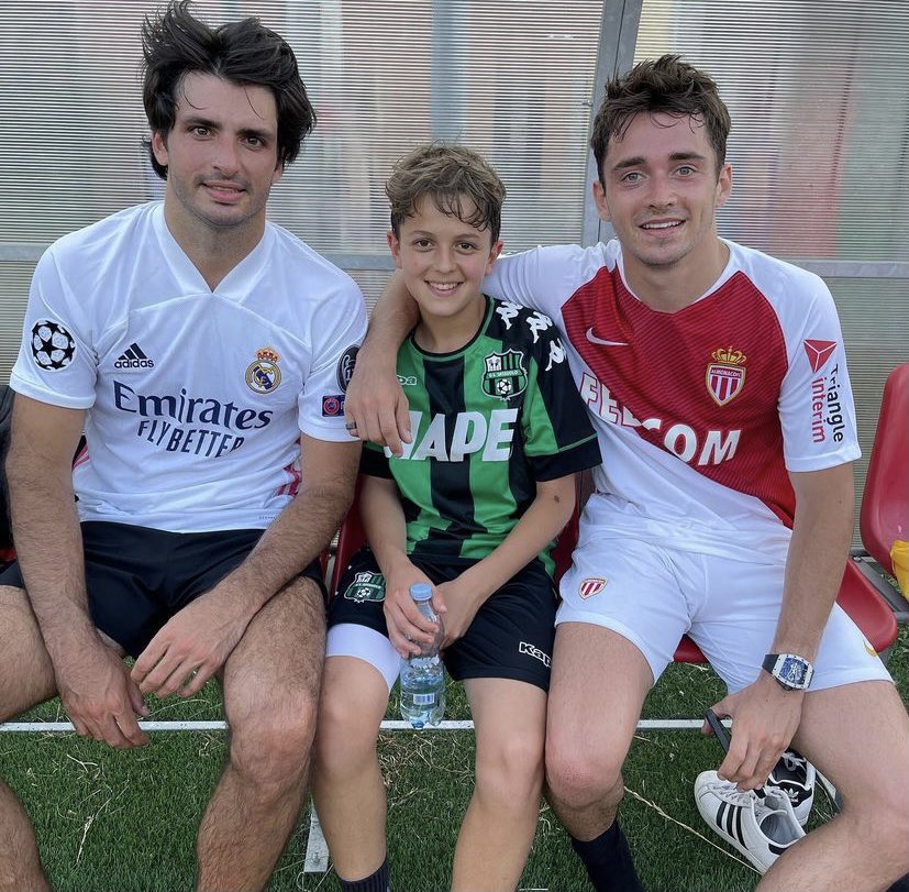 In pictures Charles, Carlos and Ferrari team members playing football