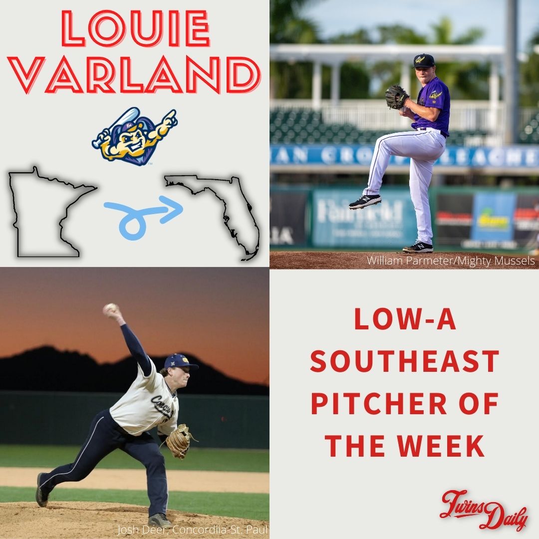 Twins Daily on X: Mighty Mussels pitcher Louie Varland knows a thing or  two about Minnesota baseball. The RHP attended North St. Paul High School  and pitched for @CSPBearsBase!  / X