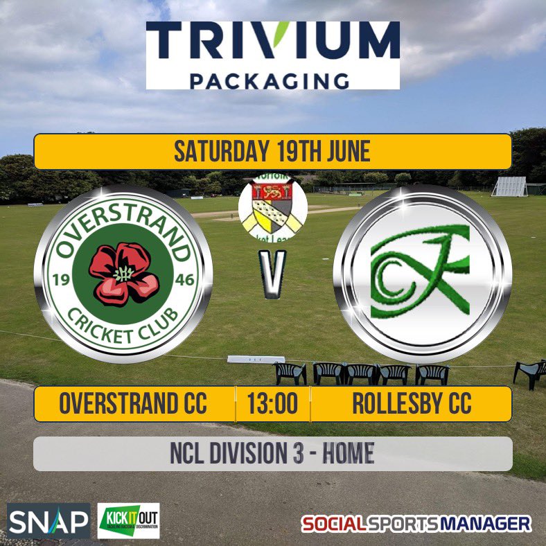 Overstrand CC (@overstrand_cc) on Twitter photo Huge weekend coming up for the club as we begin to approach the half way point in the league season. On Saturday the 1s face a tough trip to <a href="/CcCaister/">Caister Cricket Club</a> while the 2s host <a href="/RollesbyCC/">Rollesby CC</a>. Good luck to all players involved!🏏 Huge weekend coming up for the club as we begin to approach the half way point in the league season. On Saturday the 1s face a tough trip to <a href="/CcCaister/">Caister Cricket Club</a> while the 2s host <a href="/RollesbyCC/">Rollesby CC</a>. Good luck to all players involved!🏏