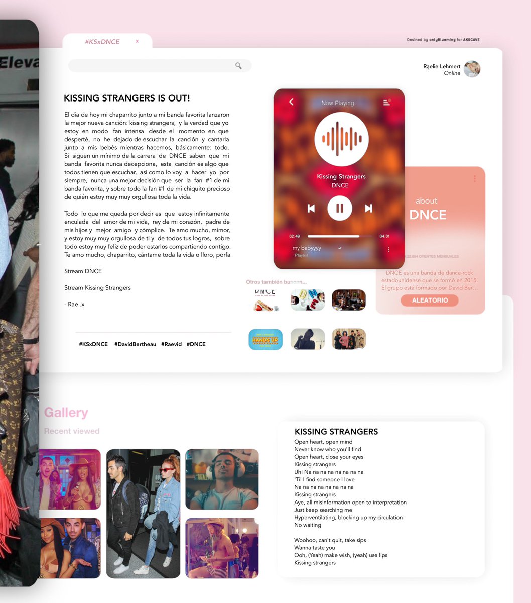 🏷 𝚃𝚊𝚐𝚜: #KSxDNCE

        .  .  .  💋 mi nueva canción de mi por siempre banda favorita ya está lista para que el mundo sea feliz escuchándola, la mejor canción sinceramente, perfecta para ir cantándola por toda la casa