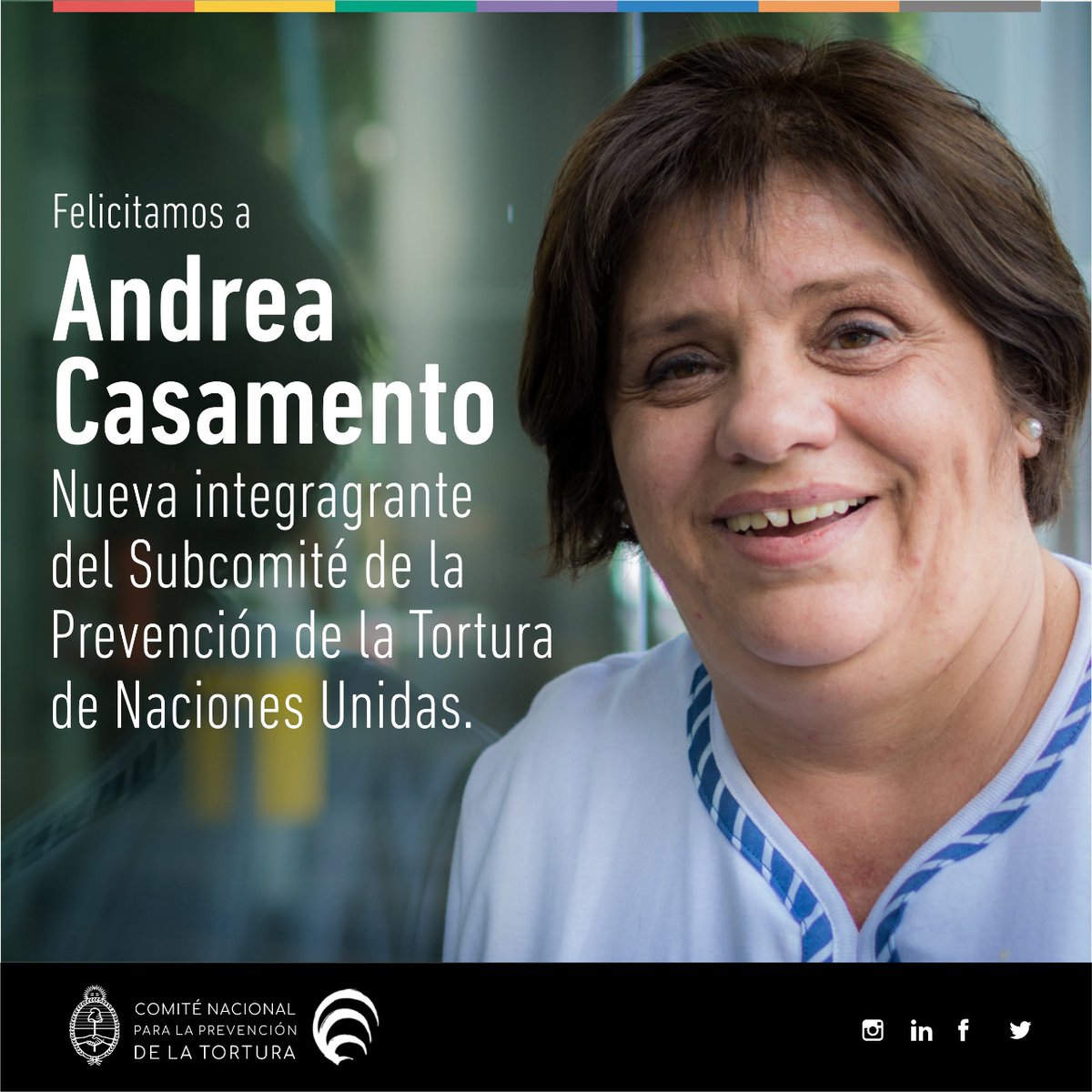👏 🫂Andrea Casamento asumió hoy como integrante del Subcomité para la Prevención de la Tortura de <a href="/ONU_es/">Naciones Unidas</a>. El <a href="/CNPTArgentina/">Comité Nacional para la Prevención de la Tortura</a> apoyó su postulación y celebra su nombramiento, ya que será un aporte valioso a la defensa de los derechos de las #PPL desde el ámbito internacional.