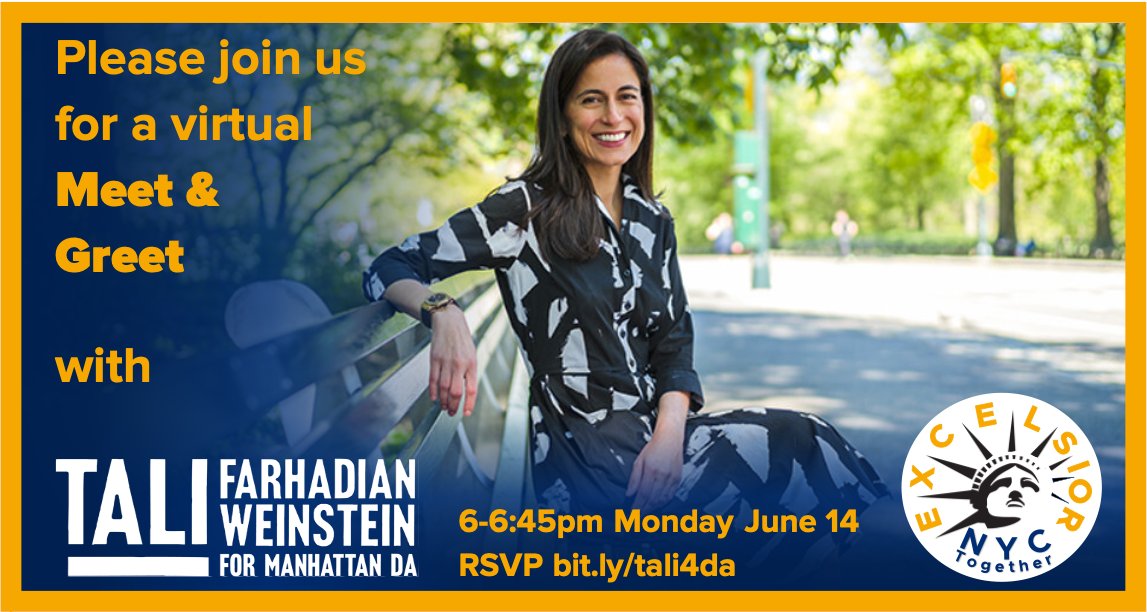 While you're home this cool, rainy evening join us to question, speak, and get better acquainted with a leading candidate for Manhattan DA.  Register now while you can at bit.ly/tali4da