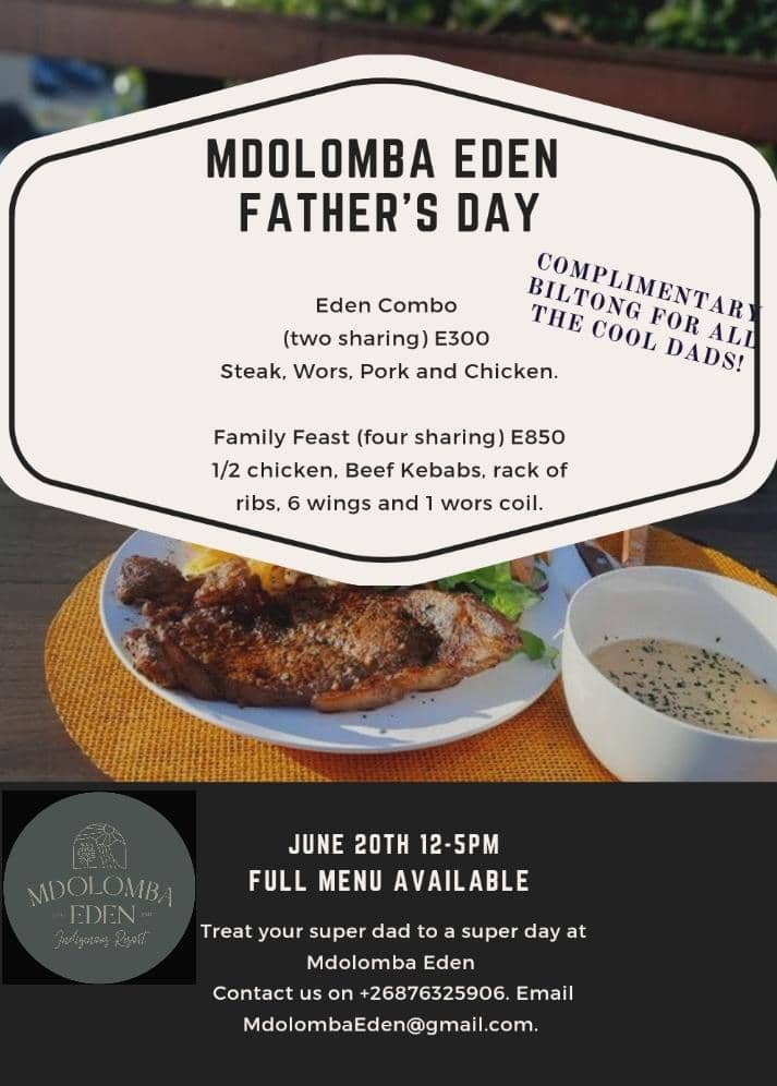 Join us at Mdolomba Eden this coming Sunday as we celebrate all the amazing fathers on Father's Day.