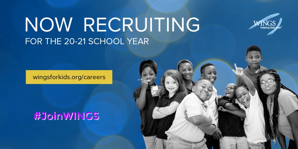 WINGSforKids's tweet photo. We want you! Or your favorite person in the world! #NowHiring paid part-time mentors in Georgia and South Carolina. If you want to serve kids AND work with colleagues who laugh, have fun, challenge and inspire one another - apply now! #JoinWINGS #ATL #edu https://t.co/RGyQ2CFXqU https://t.co/9B7EOT2nBy
