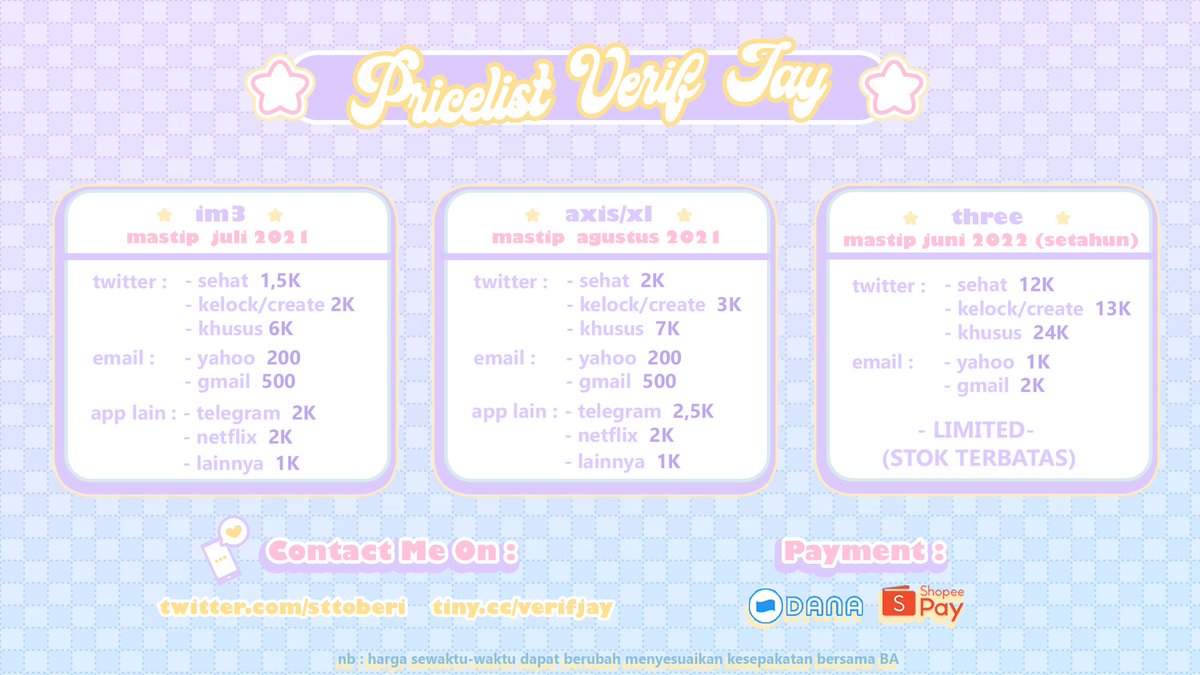 Hai kak! 
lagi cari tukang verif? ke kak jay aja yuk <a href="/sttoberi/">✰</a>, ramah + mumer lagi ! 
langsung wa aja biar fastrep 🥺
tiny.cc/verifjay

#zonauang #zonaba #zonabu