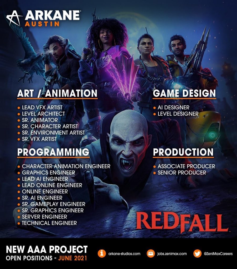 TahitiHee's tweet photo. Come work with us! #Redfall #gamedev #gamedevjobs #playredfall https://t.co/Gg5GFyYlFT