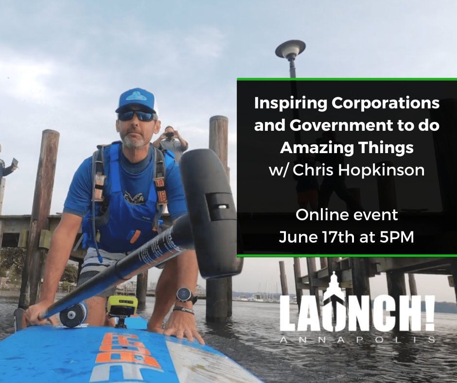 Join our event on Thursday to hear Chris Hopkinson from Bay Paddle share his experiences around what it takes to set big goals and how to follow through and execute on them.
👉lnkd.in/g4zSixz
#LAUNCHAnnapolis #Annapolis #events #startup #entrepreneurship #founders #online