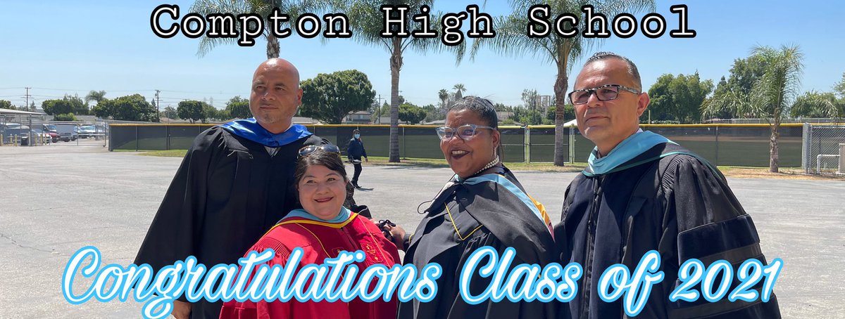 Congratulations, Compton High School Class of 2021–the 123rd graduating class! We’re so proud of you, Tarbabes! 💙💪🏽🎓 #CHigh1896 #GoMightyTarbabes <a href="/ComptonHSASB/">Compton ASB</a> <a href="/ComptonUnified/">Compton Unified</a> <a href="/mrmicahali/">Micah Ali</a>