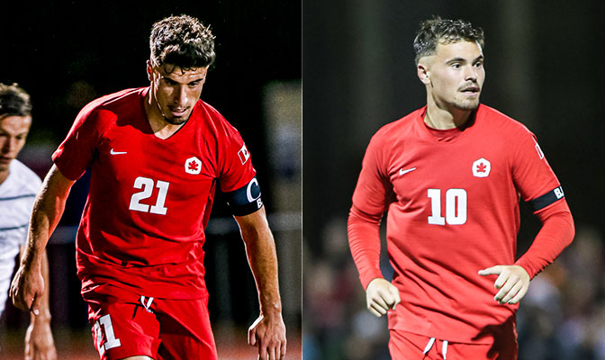 #GNACMSOC | Both Polisi brothers of <a href="/sfu_athletics/">SFU Athletics</a> will play professionally in the <a href="/CPLsoccer/">Canadian Premier League</a>. Marcello recently signed with <a href="/HFXWanderersFC/">Halifax Wanderers FC</a> while Matteo signed with <a href="/Pacificfccpl/">Pacific FC</a> in February. #GNACInThePros
bit.ly/3vjz3tX