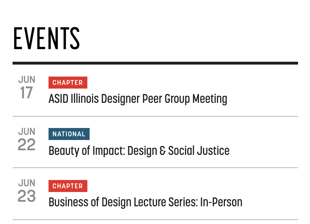 In person events? Yes please! Join us for our next Peer Group meeting and an in person Business of Design Lecture series soon too! Details via il.asid.org #MemberMonday #ASIDIL #DesignImpactsLives