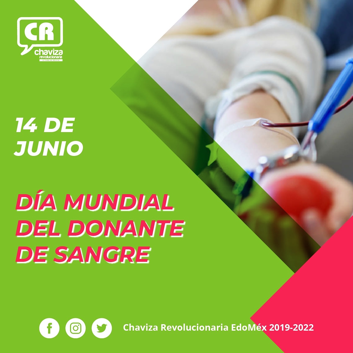 Se celebra el 14 de junio de cada año, con la finalidad de sensibilizar y concienciar a la población mundial acerca de la importancia de donar sangre, para contribuir con la salud de pacientes que requieren transfusiones.
#EquipoCREnAcción #HaciendoEquipoConLaGente #PRI