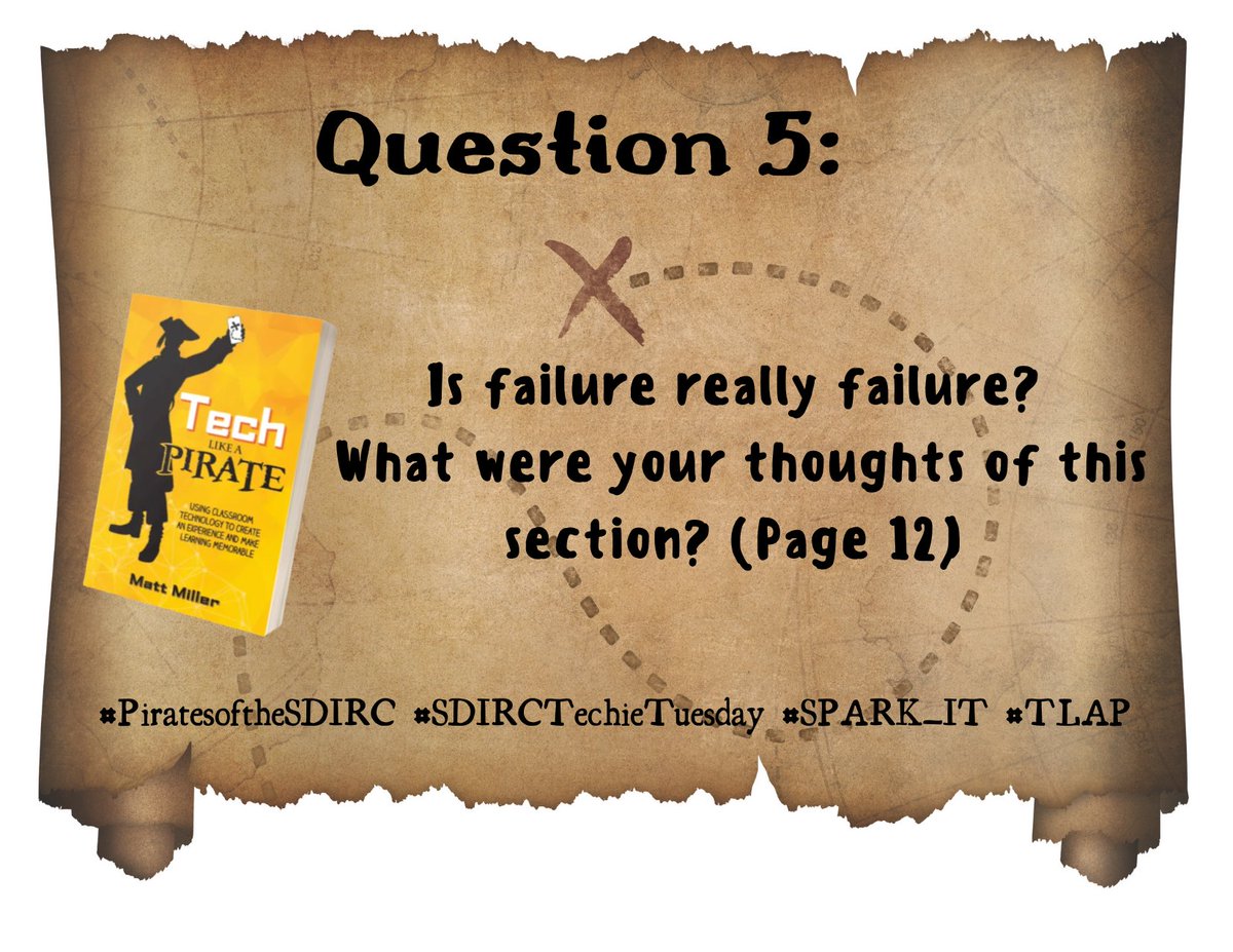 MySpark_Sdirc's tweet image. W1Q5. Is failure really failure? What were your thoughts of this section? (Page 12) #PiratesoftheSDIRC #SDIRCTechieTuesday #SPARK_IT #TLAP