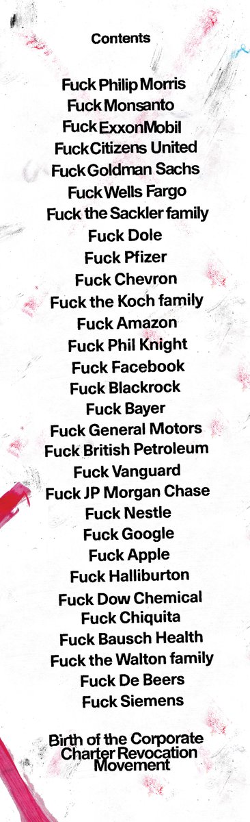 Adbusters's tweet photo. Now we're getting somewhere. That this many have been getting away with evil shit for so long means we've been asleep at the wheel. Stop showing them deference. Start revoking charters.

#CharterRevocation https://t.co/YrDZhVaBn9