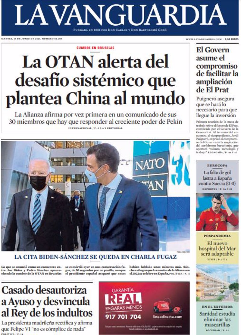 elboletinmadrid's tweet photo. #ResumenDePrensa #PrimerasEdiciones
#Kiosco: Entre 30 y 50 segundos según un periódico u otro la duración del encuentro Sánchez-Biden
https://t.co/zsvwpacfzT https://t.co/O4FdfDQOev