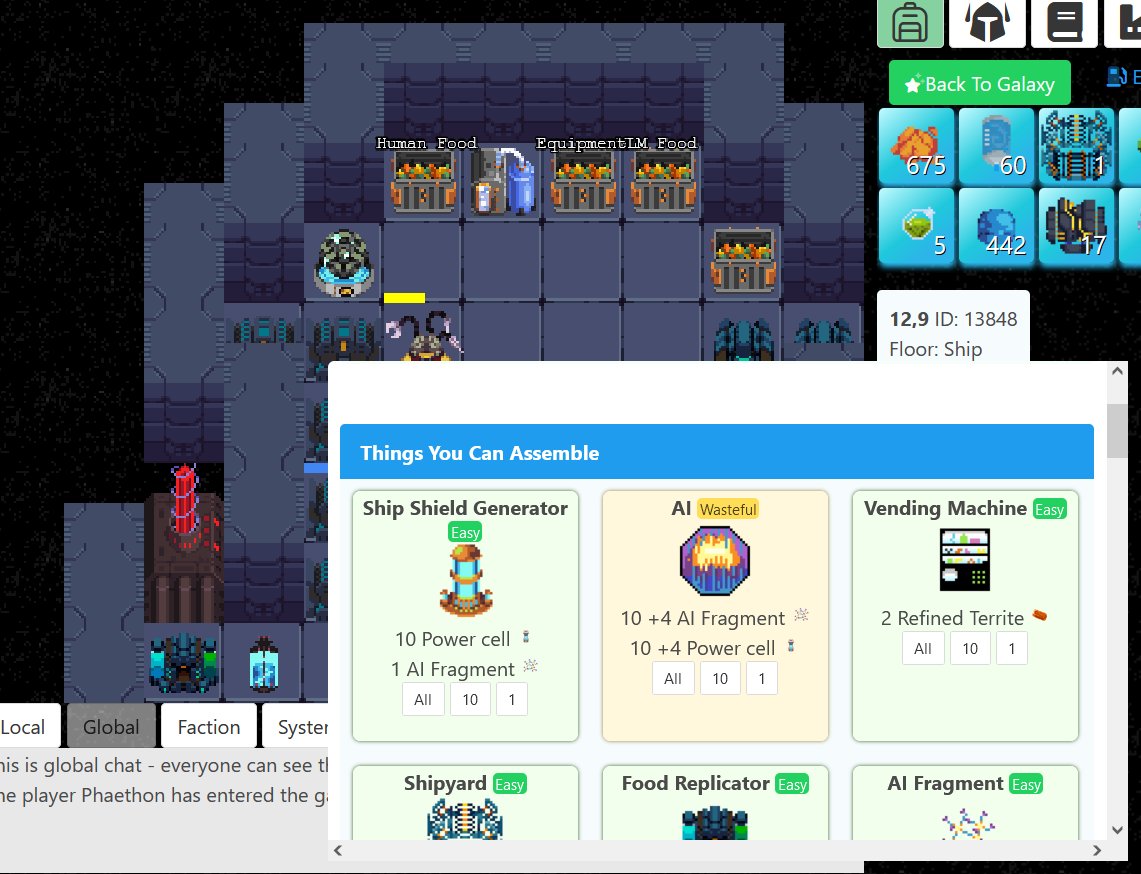 space_abyss's tweet photo. Space Abyss has been updated to version 0.2.45! We've replaced failure in our manufacturing system with a waste system. If you were ever REALLY frustrated when you tried to build something and it failed - now it won't! It'll just be expensive. #indiegamedev https://t.co/jNdapR4lUQ