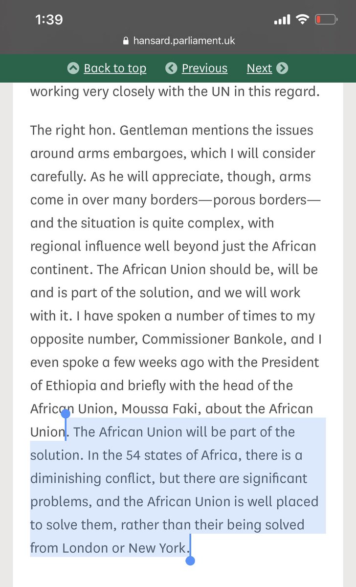 dejene_2011's tweet photo. Today, 🇬🇧 MP @JamesDuddridge said

“In the 54 states of #Africa, there’s a diminishing conflict, but there’re significant problems, &amp; the @_AfricanUnion is well placed to solve them, rather than their being solved from London or New York.”

African Solutions for African Problems! https://t.co/l55d0CUBhu