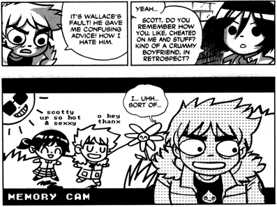 this is a reference to a couple lovely scott pilgrim panels btw 