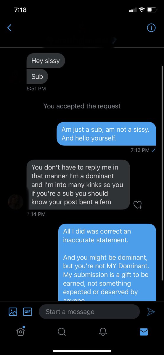 ChastityPain's tweet photo. Not in the mood for someone thinking I have to bend a knee simply because they’re Dom and I am a sub. 

My submission is a gift. A gift I would love to give to the right person. 

Did I handle this correctly? https://t.co/cV96WUTHN2