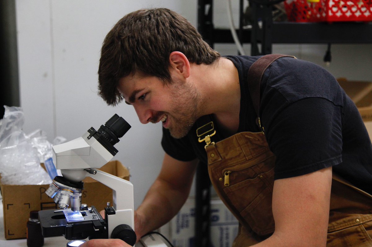Jake is looking into the future at our future beers. 🍻🔬 What beer would you like to see on tap soon?
