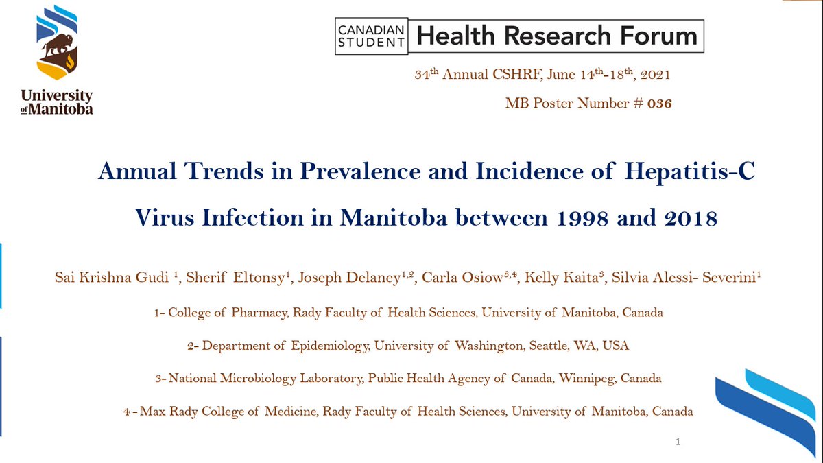 SaiKGudi's tweet photo. Presented the first piece of the objective emerging from my Ph.D project at #CSHRF2021
Thanks to @SAlessiseverini
@Canadian_JACD @sherifeltonsy @KellyKaita Dr. Carla Osiowy
#HepatitisC #Manitoba
@um_research @UManitobaHSGSA @UM_RadyFHS https://t.co/xC4U1RzeUk