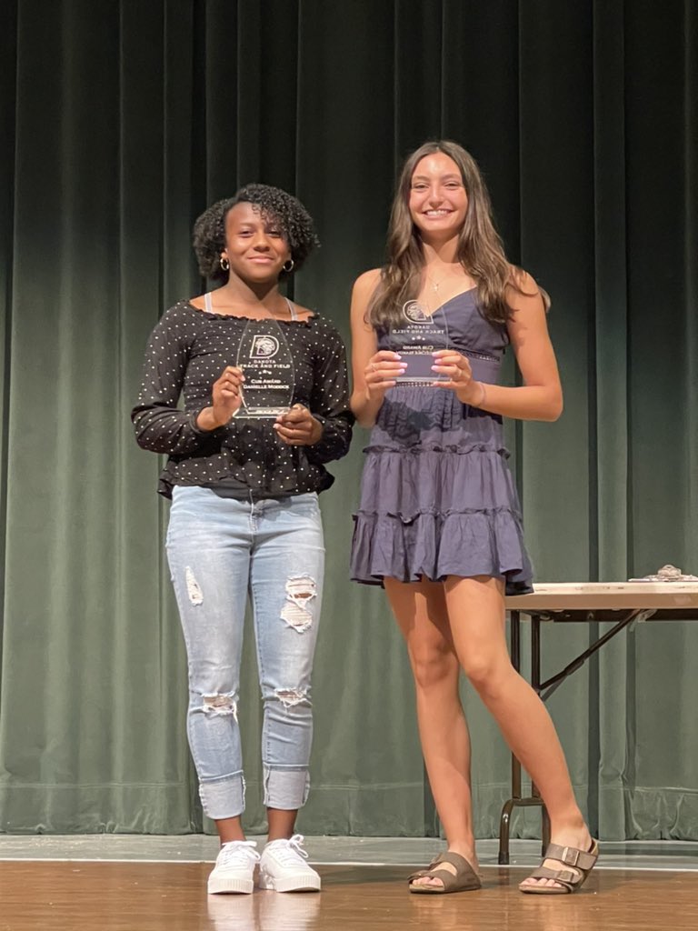 DHSTrackField's tweet photo. 2021 Girls Rookies of the Year! Danielle Modock and Angelina Isakov https://t.co/jXVQIXSfwW
