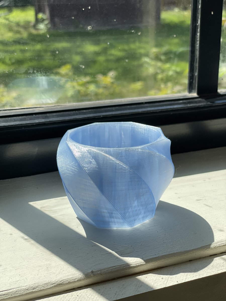 Printerior3D's tweet photo. Loving the natural color of our 100% #recycled PETG #3dprinting filament! I think we are going to call the color water bottle blue. If you have some #3Dprints in mind let us know! https://t.co/QetYXlgZtL