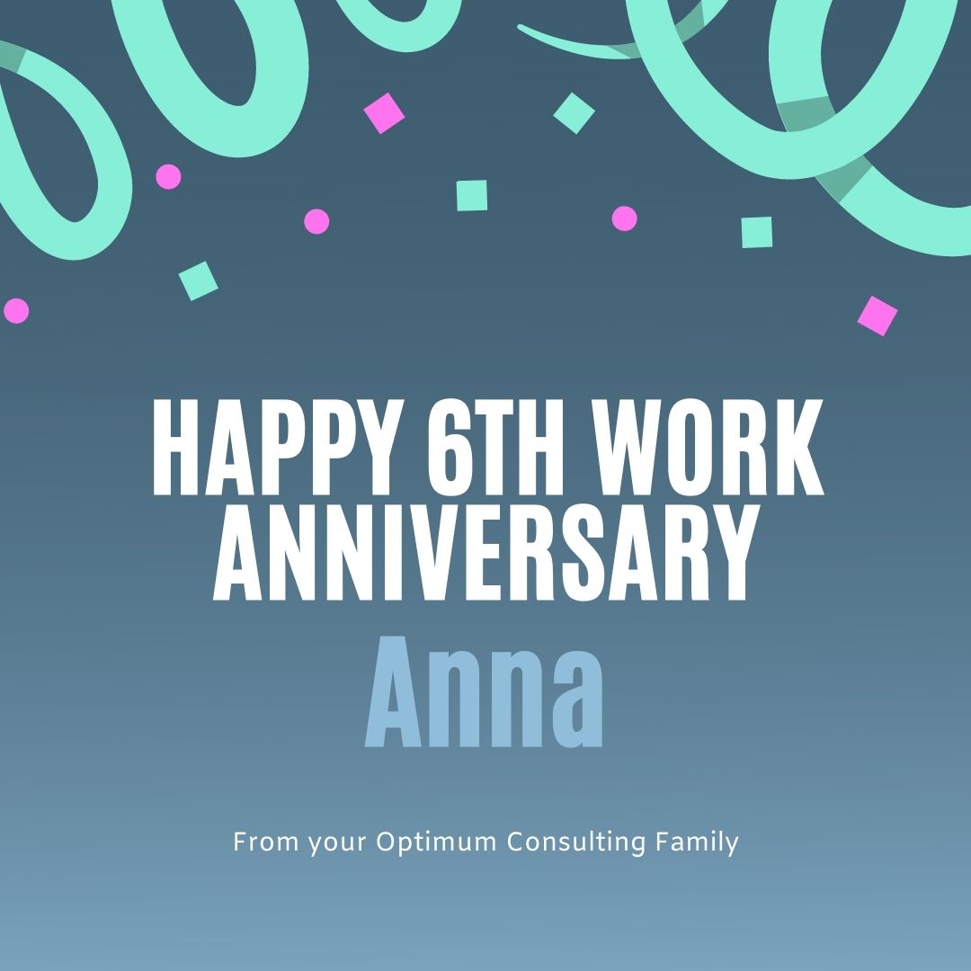 Happy work anniversary to one of our amazing resource specialists - Anna Rivera!

Happy 6 strong years with you! 

Cheers to many more successful years! 

From your Optimum Consulting Family 

 #OptimumConsulting #WorkAnniversary https://t.co/ErOaatwtwL