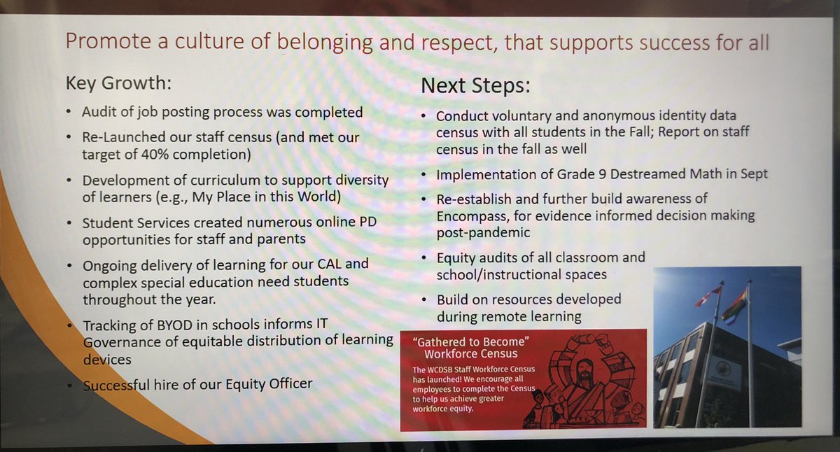 nottenloretta's tweet image. Always a moment of pride to bring forward our Strategic Plan Report Card - even with the challenges of the past year staff and students have accomplished much this year! #GatheredToBecome #SuccessForEach #PlaceForAll @WCDSBNewswire