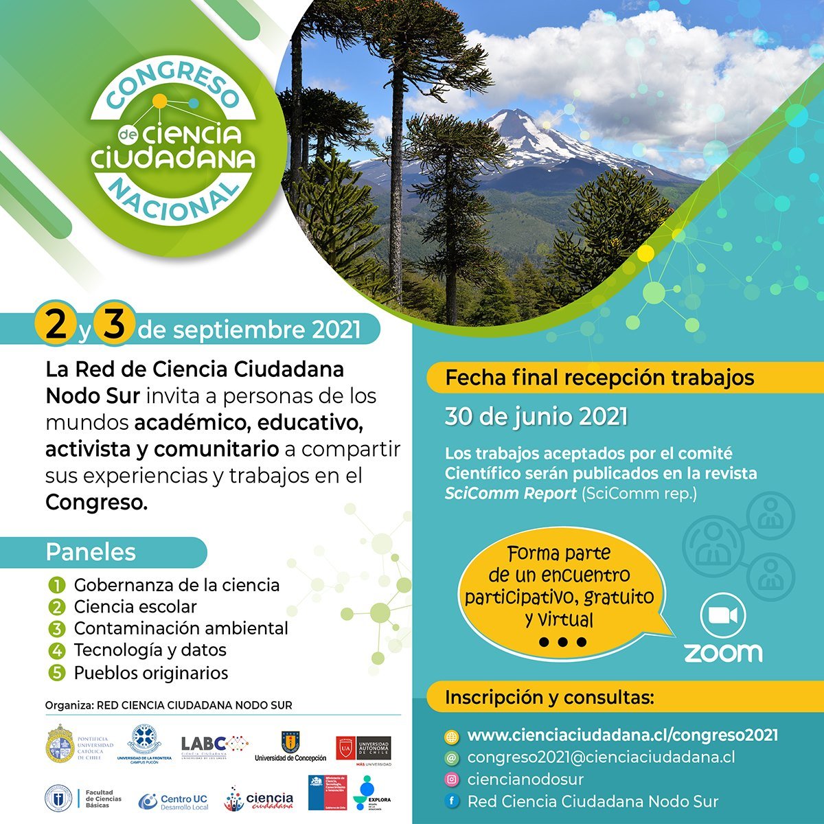 Te interesa la ciencia participativa?
Vení a compartir tu experiencia al Congreso Nacional de Chile!