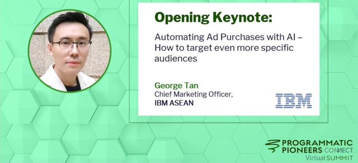 Just kicked off keynote at Programmatic Pioneers around #AI Advertising - and the need to evolve with changes in IDFA &amp; shift focus from "Identity" to "Identify" using big #data and #ai . With #IBM Watson Advertising, data can drive targeting with ROI <a href="/Daliu5/">DawnL</a> <a href="/suferne/">Suferne Tam</a> <a href="/phimsiri_m/">Phimsiri</a>