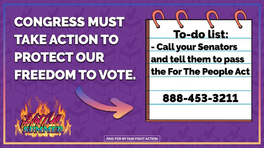 staceyabrams's tweet image. Thank you @JoyAnnReid for having me on @thereidout tonight to discuss @fairfightaction's #HotCallSummer!

I am asking Americans in every state to call their Senators every day during the month of June. Call 888-453-3211 and tell your Senators to support #S1, the #ForThePeopleAct.