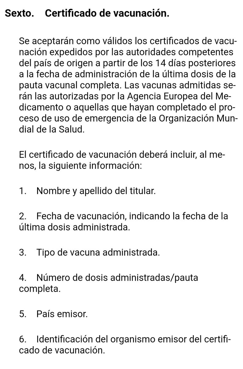 ConsEspCaracas's tweet photo. ¿Cuáles son las condiciones que debe tener el certificado de vacunación para viajes a 🇪🇦?👇

❗El Consulado no realiza verificación de certificados ni es necesario realizar ningún trámite ante nosotros antes de viajar. https://t.co/UvpnL4E3bx