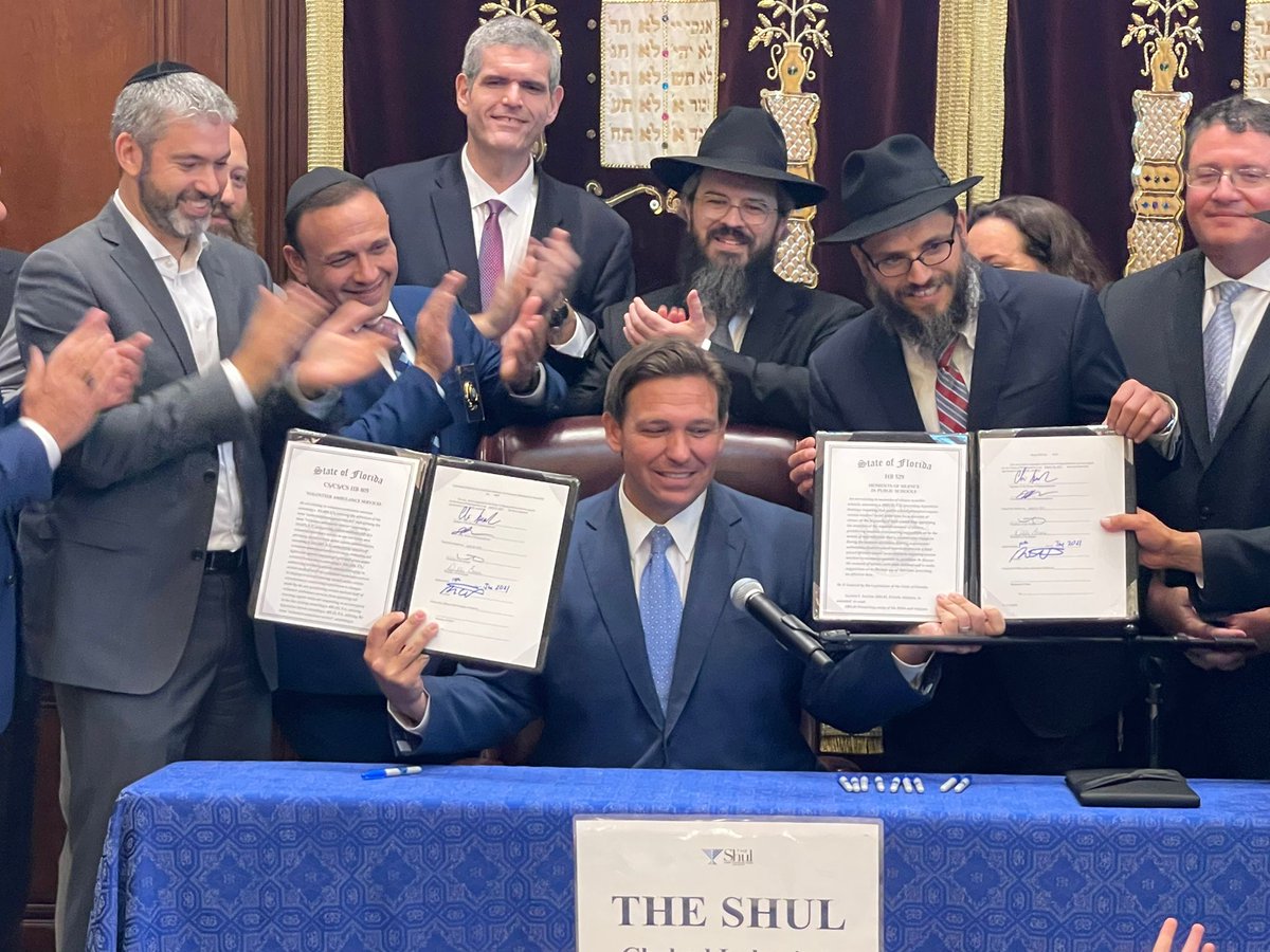 The behind the scenes contribution of my dear friend &amp; colleague Rabbi Moshe Matz cannot be understated. Relationships make the impossible happen &amp; it was great to see him and Agudah of Florida recognized for their role in helping this bill get passed &amp; signed by <a href="/GovRonDeSantis/">Ron DeSantis</a>
