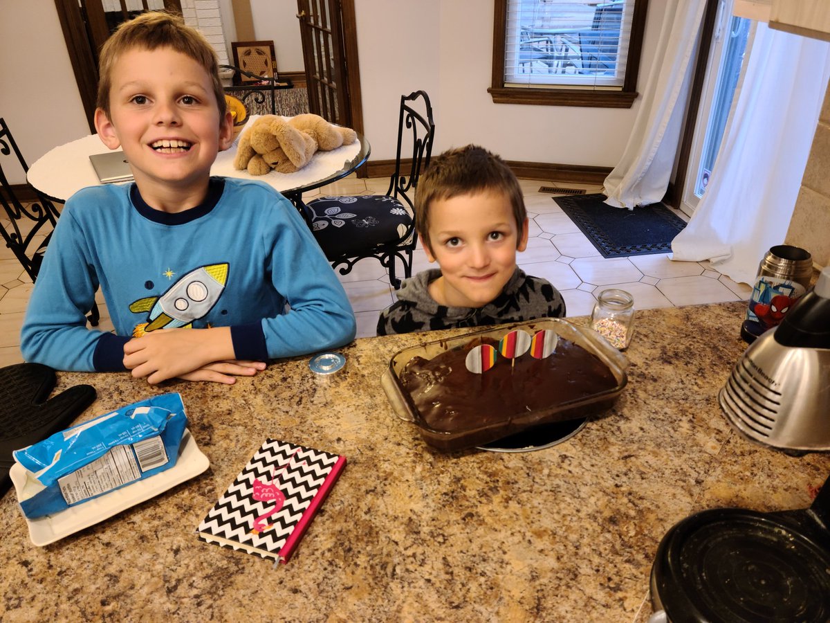 BrettMcLean8's tweet photo. The anticipation before the first bite :)  Thanks all for attending the Cooking Chocolate Covid Cake with Cameron event.  If you need me I'll be enjoying a slice (or three). @Bakersfield_PS @krystenjcameron https://t.co/yodUGK61ba