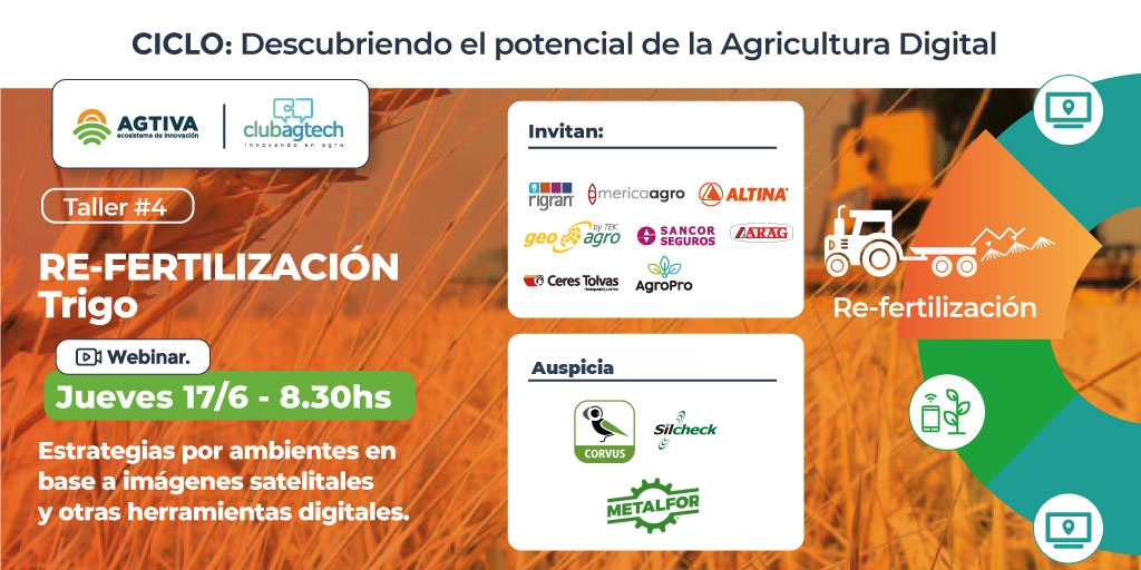 Club_AgTech's tweet image. “Descubriendo el potencial de la Agricultura Digital”, abordaremos experiencias y criterios de decisión sobre la aplicación de fertilizantes a partir del uso de nuevas tecnologías.

🗓️ 17/6 - 8.30 hs
⬇️⬇️⬇️⬇️
🔗 Anotate bit.ly/ciclo-agric-di…