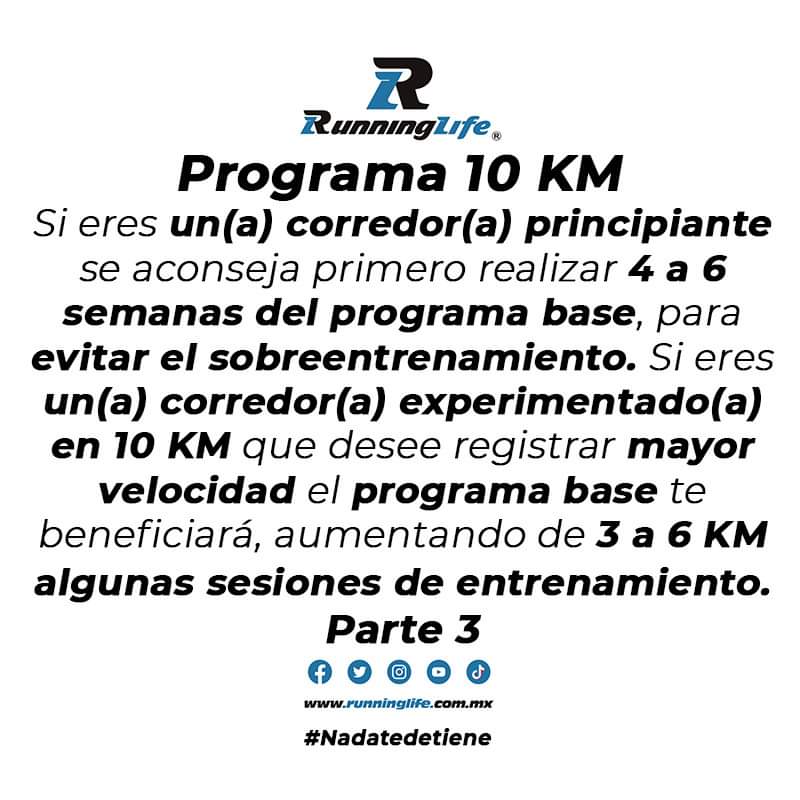 RunningLife_'s tweet photo. 🏃🏃♀️🔥😉👌👉Programa de entrenamiento 10 Kilómetros
👉Programa Base: https://t.co/VeHdIU9LGW
👉Programa 10 Kilómetros: https://t.co/sqet3p9roo
#ProgramadeEntrenamiento #Entrenamiento #Entrena #Training #Corre #Correr #Runner #Runners #Running #RunningLife #Nadatedetiene https://t.co/HKpANTyf05