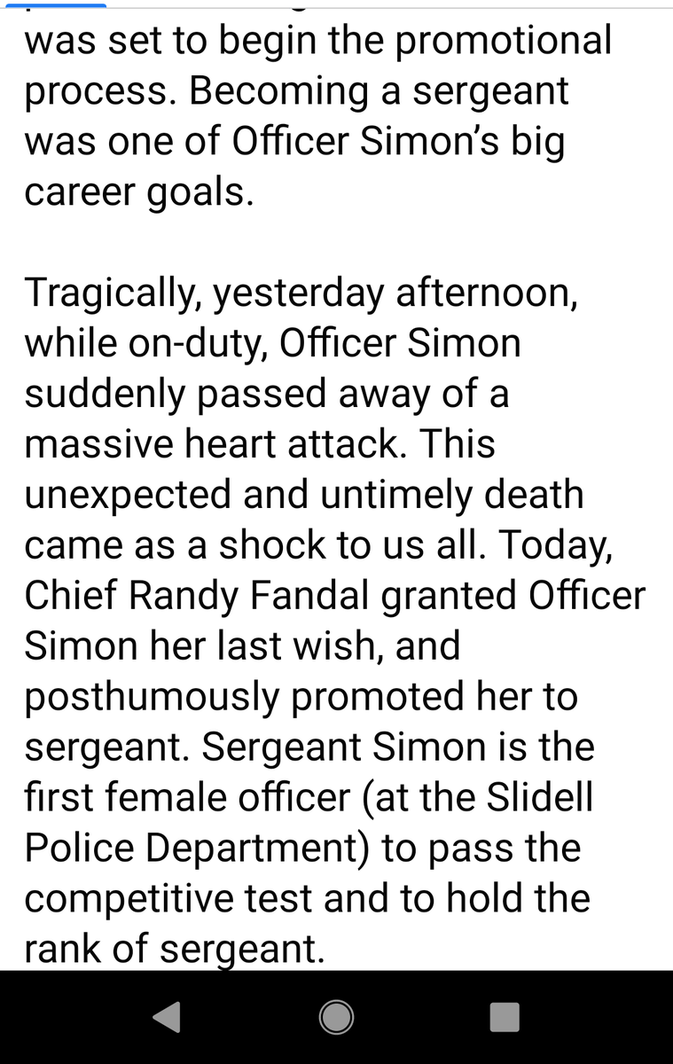 RocksForLEOs's tweet photo. Thank you Chief Fandal! 
💙😭💔
𝐒𝐥𝐢𝐝𝐞𝐥𝐥 𝐏𝐨𝐥𝐢𝐜𝐞 𝐂𝐡𝐢𝐞𝐟 𝐏𝐨𝐬𝐭𝐡𝐮𝐦𝐨𝐮𝐬𝐥𝐲 𝐏𝐫𝐨𝐦𝐨𝐭𝐞𝐬 𝐎𝐟𝐟𝐢𝐜𝐞𝐫 𝐓𝐡𝐞𝐫𝐞𝐬𝐚 𝐒𝐢𝐦𝐨𝐧 𝐭𝐨 𝐒𝐞𝐫𝐠𝐞𝐚𝐧𝐭. 
#RockFamily #SgtTheresaSimon
#RocksForLEOS https://t.co/sFLNEVBfKs