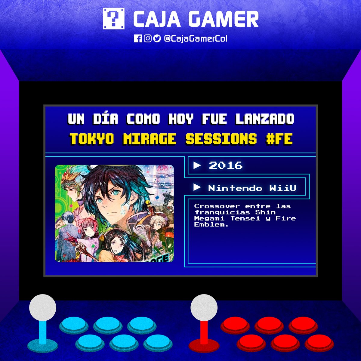 CajaGamerCol's tweet image. Un día como hoy...
Caja Gamer ► youtube.com/c/CajaGamer ◄

#TokyoMirageSessiones #Atlus
#CajaGamer #Undíacomohoy #colombia #gamers #videojuegos