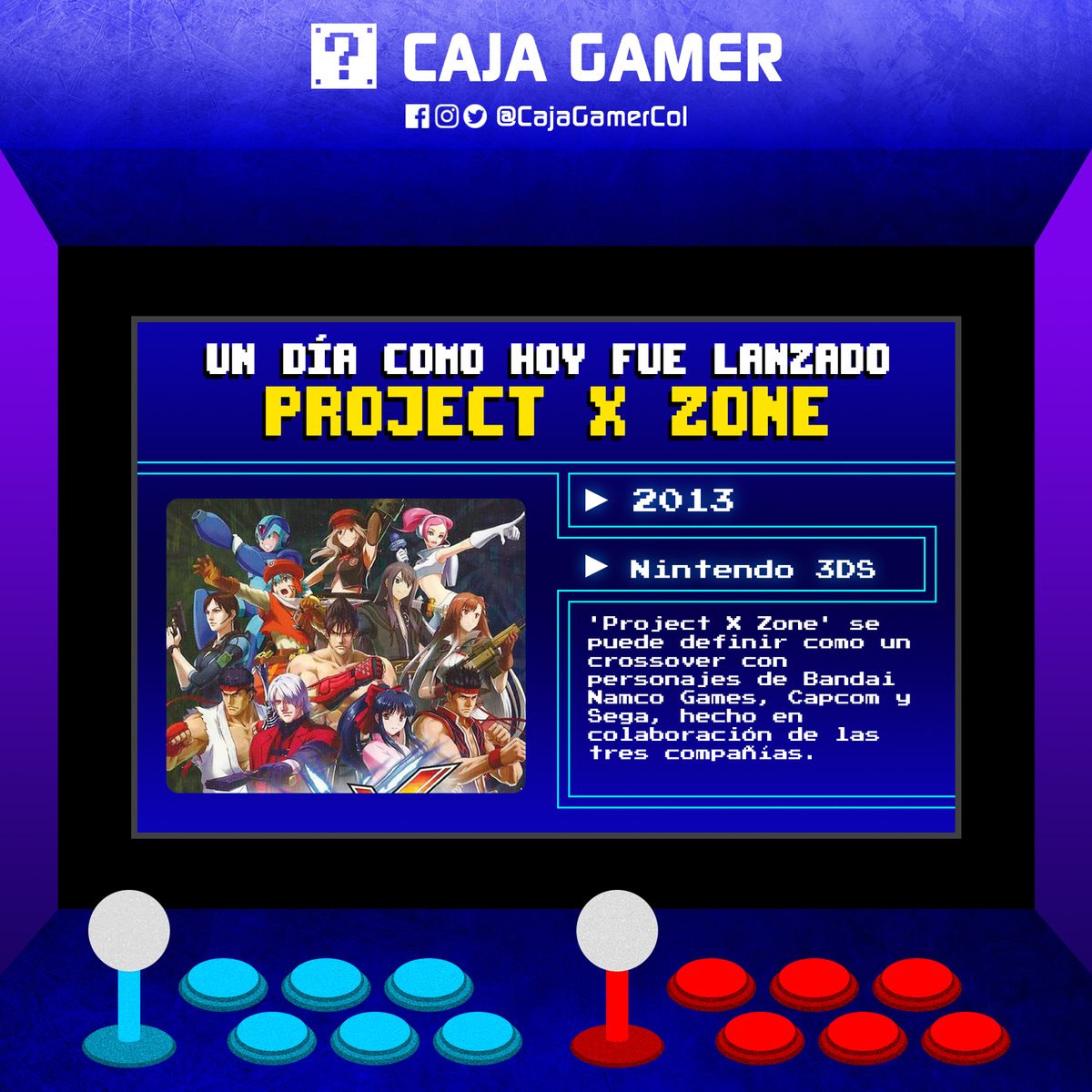 CajaGamerCol's tweet image. Un día como hoy...
Caja Gamer ► youtube.com/c/CajaGamer ◄

#ProjectXZone #BandaiNamco @BandaiNamcoLA 
#CajaGamer #Undíacomohoy #colombia #gamers #videojuegos