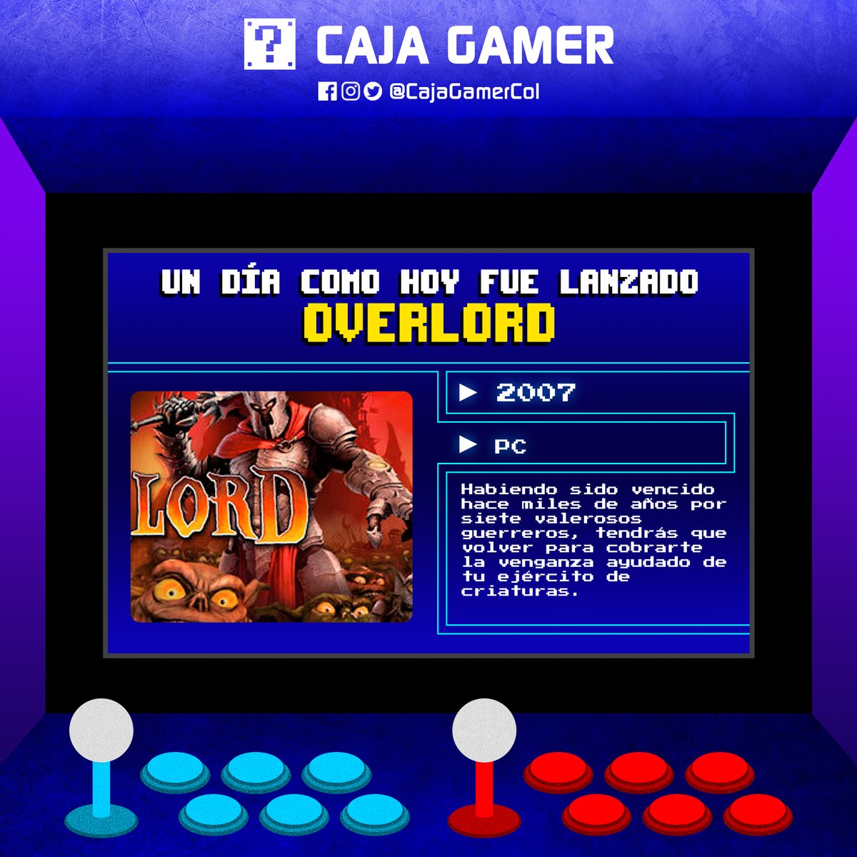 CajaGamerCol's tweet image. Un día como hoy...
Caja Gamer ► youtube.com/c/CajaGamer ◄

#Overlord #TriumphStudios
#CajaGamer #Undíacomohoy #colombia #gamers #videojuegos