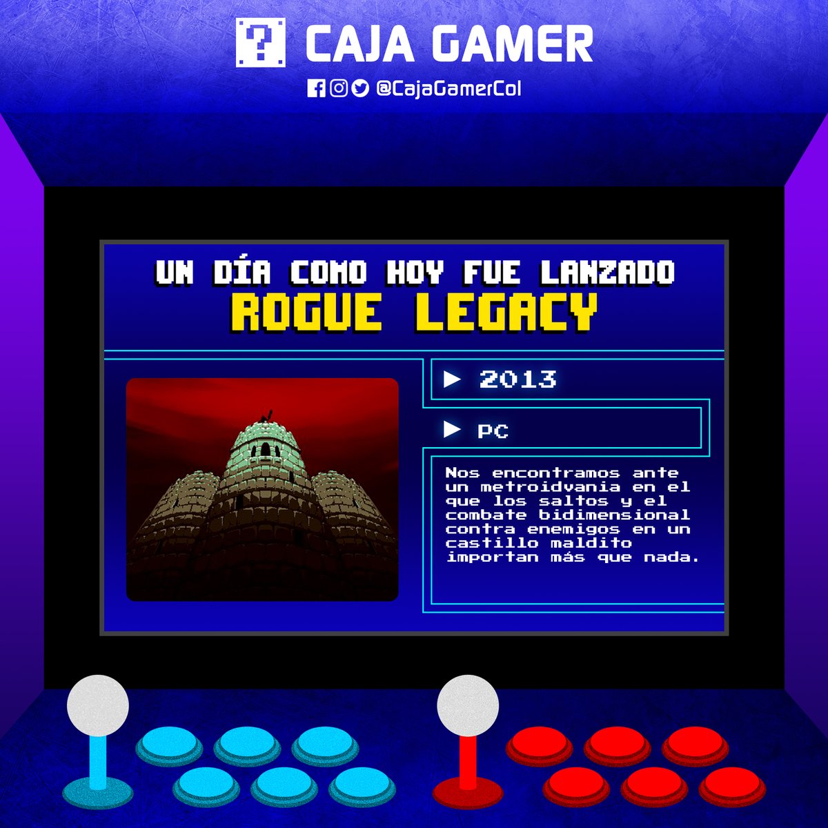 CajaGamerCol's tweet image. Un día como hoy...
Caja Gamer ► youtube.com/c/CajaGamer ◄

#RogueLegacy #CellarDoorGames
#CajaGamer #Undíacomohoy #colombia #gamers #videojuegos