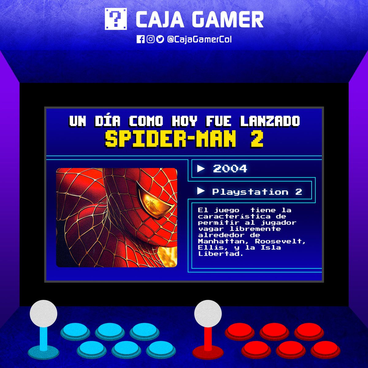 CajaGamerCol's tweet image. Un día como hoy...
Caja Gamer ► youtube.com/c/CajaGamer ◄

#Spiderman2 #Activision @Activision
#CajaGamer #Undíacomohoy #colombia #gamers #videojuegos #Spiderman #Marvel