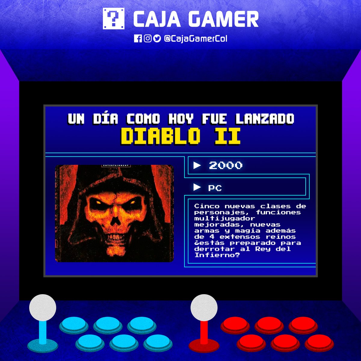 CajaGamerCol's tweet image. Un día como hoy...
Caja Gamer ► youtube.com/c/CajaGamer ◄

#Diablo2 #BlizzardEntertainment @Blizzard_Ent 
#CajaGamer #Undíacomohoy #colombia #gamers #videojuegos #Diablo