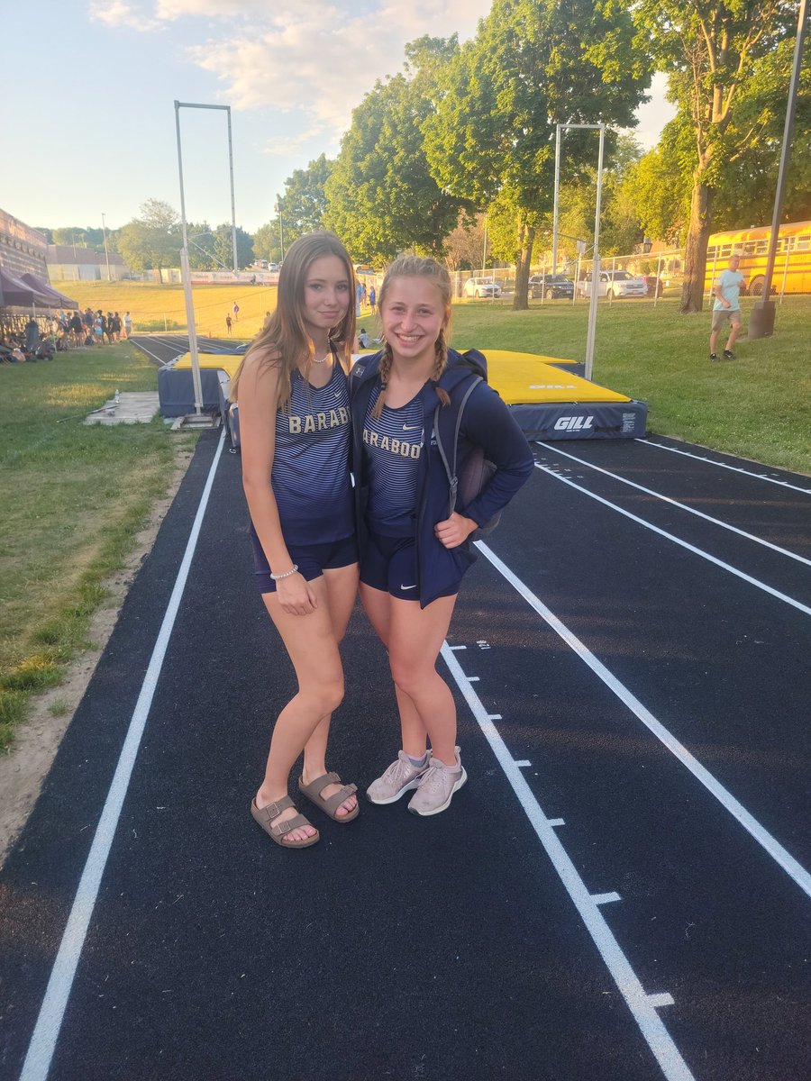 Two more.. Jadyn "Hype" gets 2nd in 100 hurdles with a PR of 17.8 and Sam Walter makes it through with a 7 foot vault.