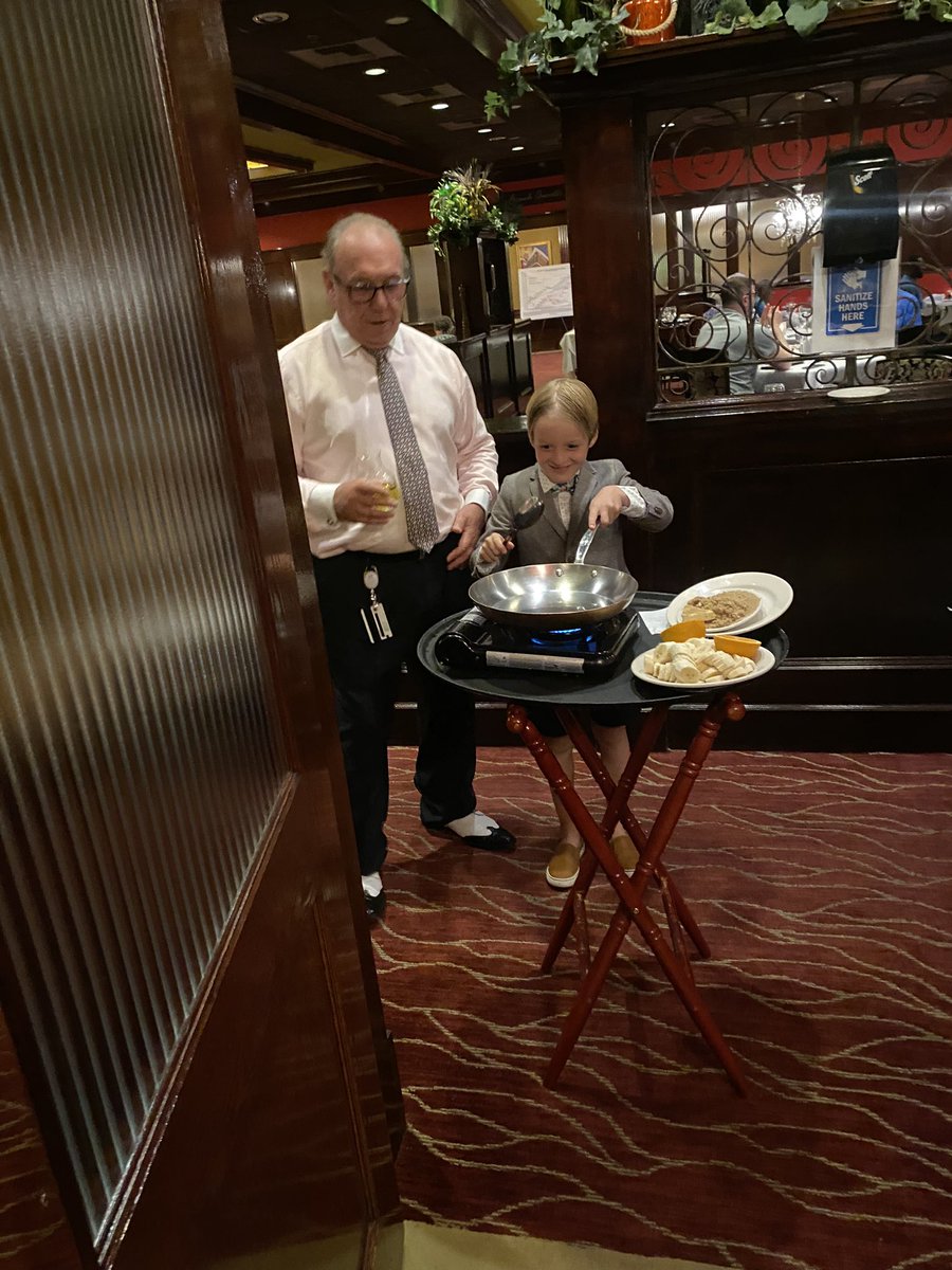 Celebrated my Pops 70th bday <a href="/ReysRestaurant/">Rey's Restaurant</a> and little man cooked with the pro. #bananasfosterbyrey