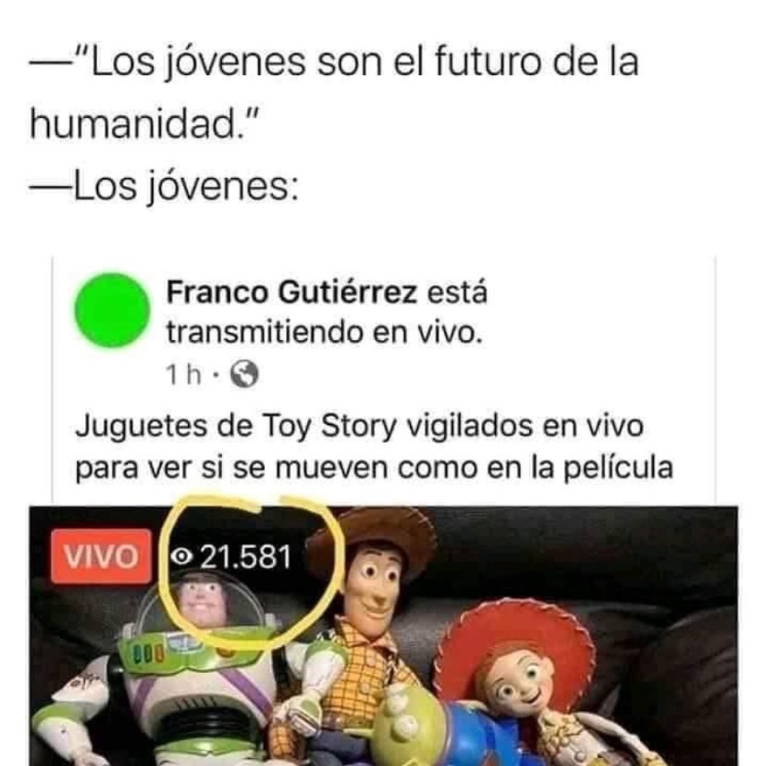 MatiGeekUp's tweet photo. -= No se si merecemos la extinción o si es el comienzo de una raza superior.

PD: Igual me saco el sombrero, que bien la hizo!

#GeekUp #MundoGeekUp #Meme #Memes #MemesEspañol #MemeOfTheDay #MemesGraciosos #MemesEnEspañol #Memes #MemeArgentina #MemesOfInstagram  #ToyStory https://t.co/W6ZIV51y6i