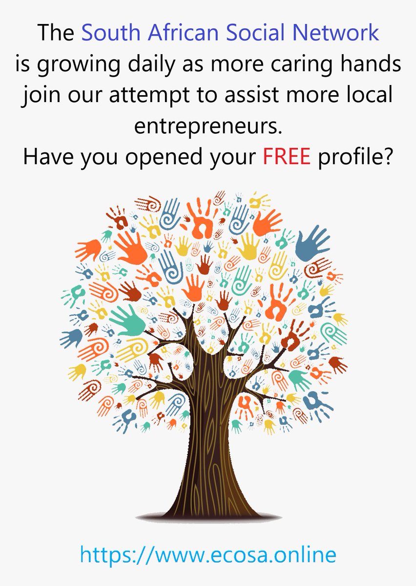 Ecosa_Web's tweet photo. Become part of the growing South African Social Network family tree.

Show your support for the local initiative, that was built to help our unemployed citizens and economy.

https://t.co/IePAtAOzUs https://t.co/sQojZmMOmd